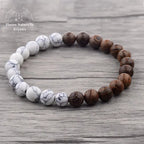 Bracelet "Confiance" en Howlite et Bois naturel | Bracelets | pierre naturelle bijoux
