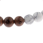 Bracelet "Confiance" en Howlite et Bois naturel | Bracelets | pierre naturelle bijoux
