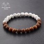 Bracelet "Confiance" en Howlite et Bois naturel | Bracelets | pierre naturelle bijoux