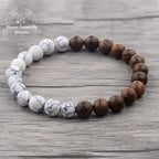 Bracelet "Confiance" en Howlite et Bois naturel | Bracelets | pierre naturelle bijoux