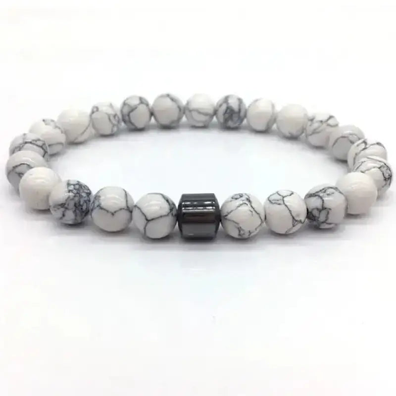 Bracelet "Stabilité" en Howlite | Bracelets | pierre naturelle bijoux