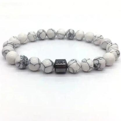 Bracelet "Stabilité" en Howlite | Bracelets | pierre naturelle bijoux