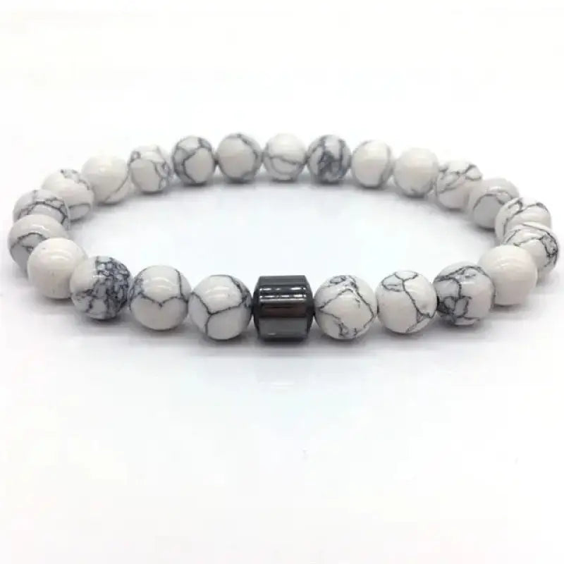 Bracelet "Stabilité" en Howlite | Bracelets | pierre naturelle bijoux