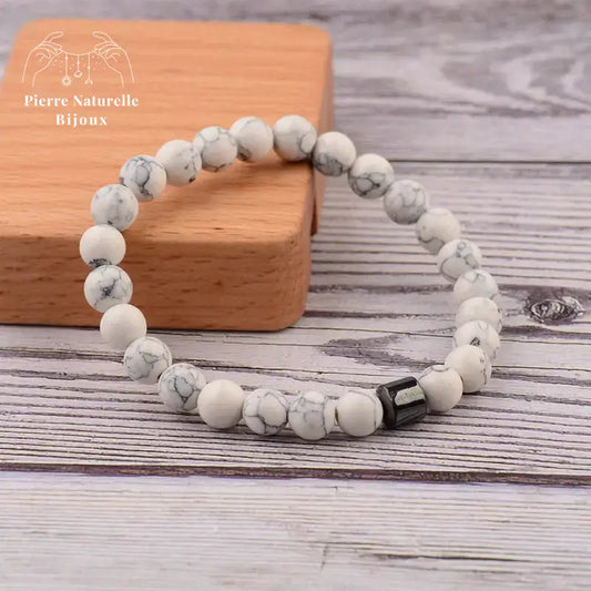 Bracelet "Stabilité" en Howlite | Bracelets | pierre naturelle bijoux