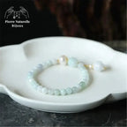 Bracelet en Jade bleu et perle d'eau douce | Bracelets | pierre naturelle bijoux
