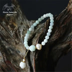 Bracelet en Jade bleu et perle d'eau douce | Bracelets | pierre naturelle bijoux