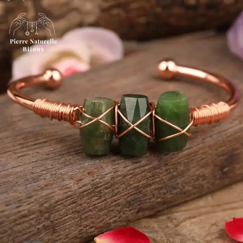 Bracelet cuivre en Jade | Bracelets | pierre naturelle bijoux