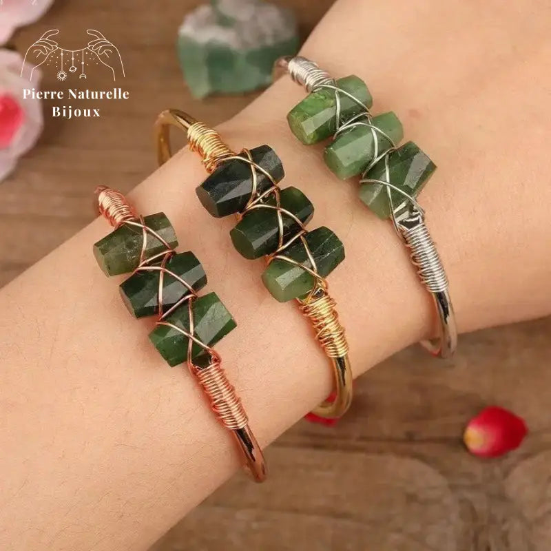 Bracelet cuivre en Jade | Bracelets | pierre naturelle bijoux