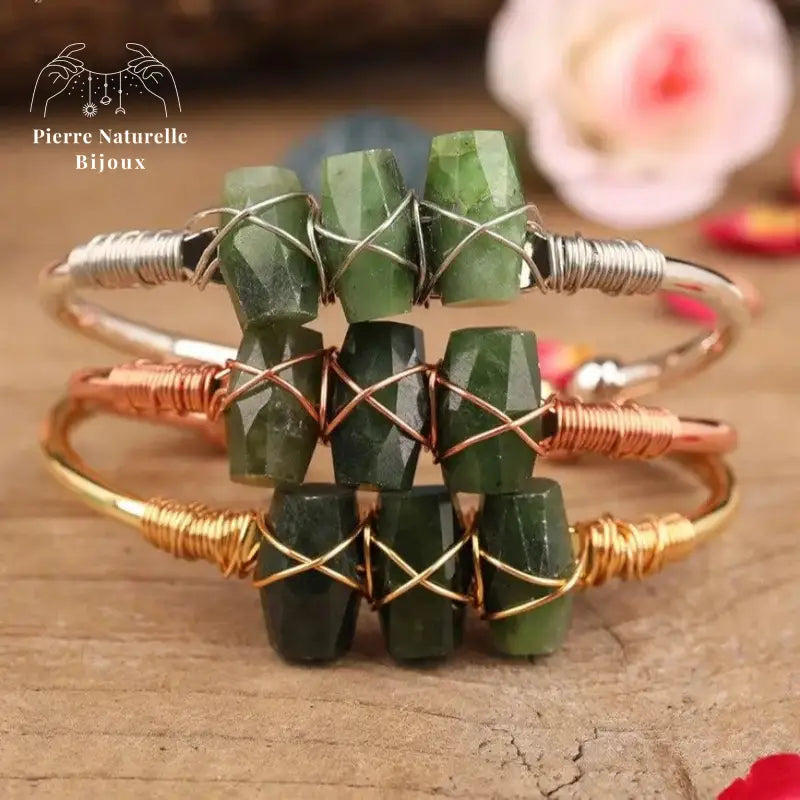 Bracelet cuivre en Jade | Bracelets | pierre naturelle bijoux