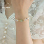 Bracelet en Jade et Cristal | Bracelets | pierre naturelle bijoux