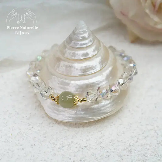 Bracelet en Jade et Cristal | Bracelets | pierre naturelle bijoux