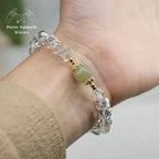 Bracelet en Jade et Cristal | Bracelets | pierre naturelle bijoux