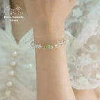 Bracelet en Jade et Cristal | Bracelets | pierre naturelle bijoux
