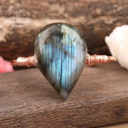 Bracelet cuivre "Goutte d'eau" en Labradorite