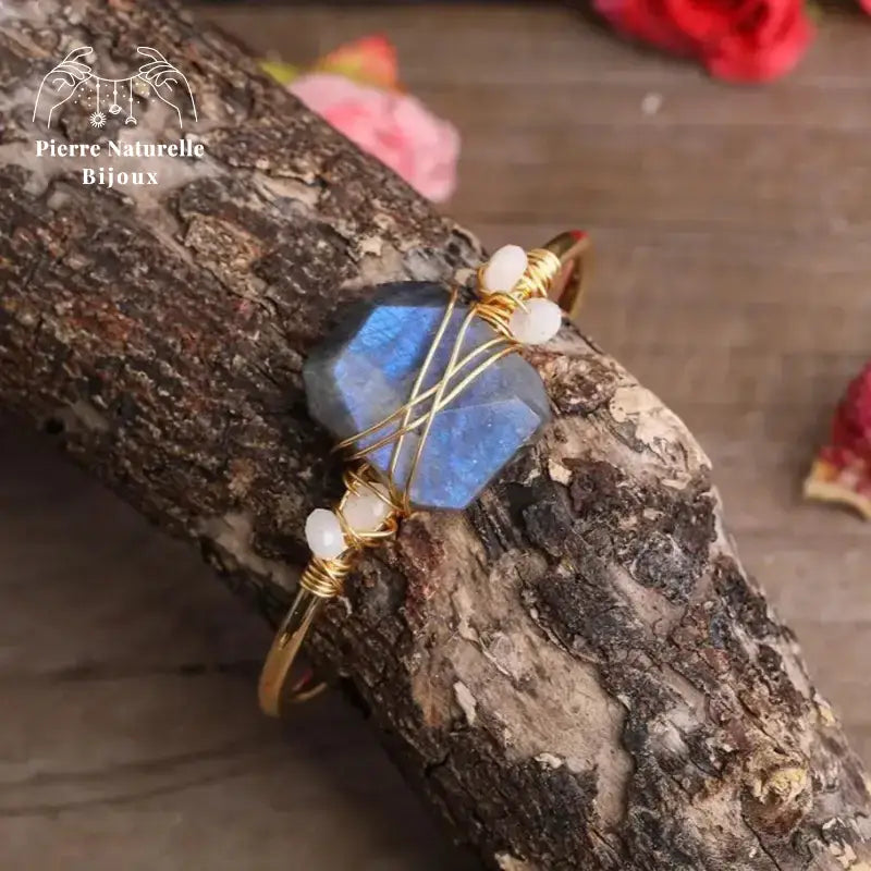 Bracelet cuivre en Labradorite et Pierre de lune | Bracelets | pierre naturelle bijoux