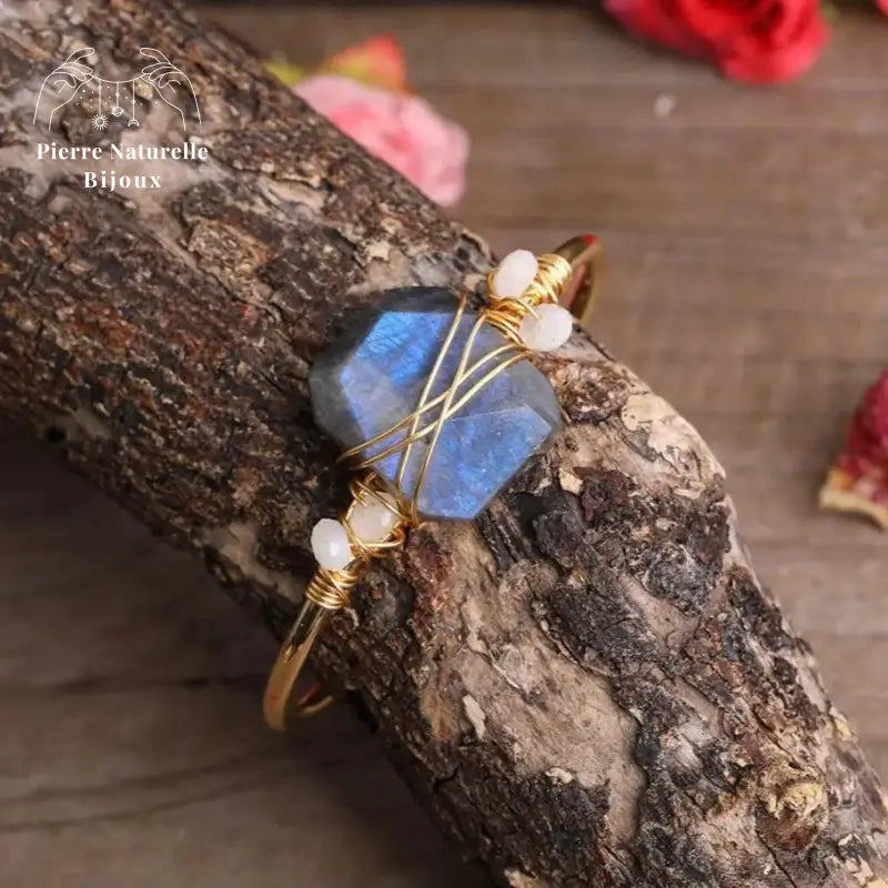 Bracelet cuivre en Labradorite et Pierre de lune | Bracelets | pierre naturelle bijoux