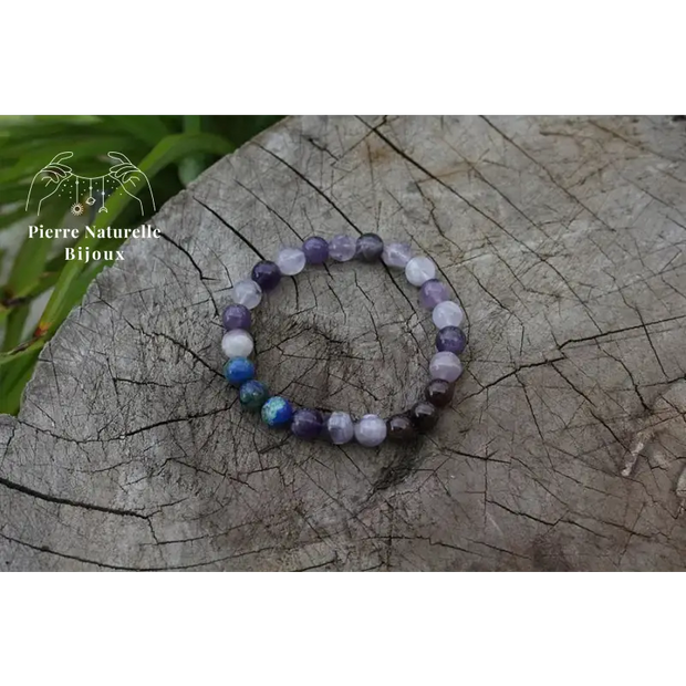 Bracelet "Amitié" en Lapis-lazuli, Améthyste et Grenat | Bracelets | pierre naturelle bijoux