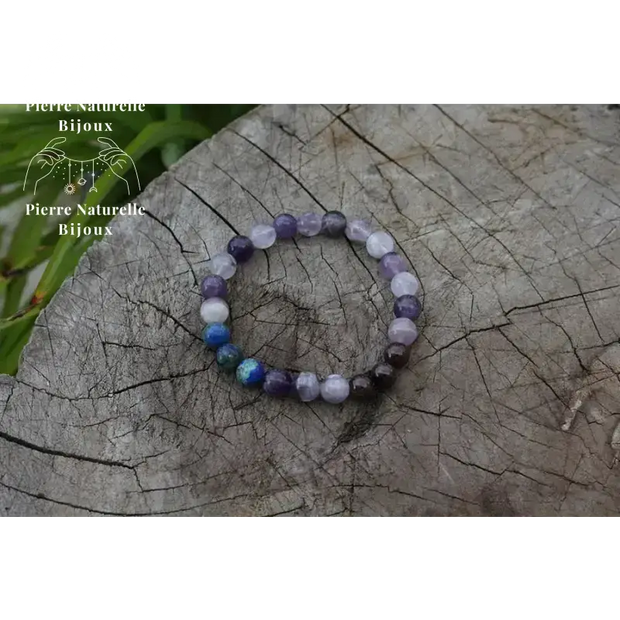 Bracelet "Amitié" en Lapis-lazuli, Améthyste et Grenat | Bracelets | pierre naturelle bijoux