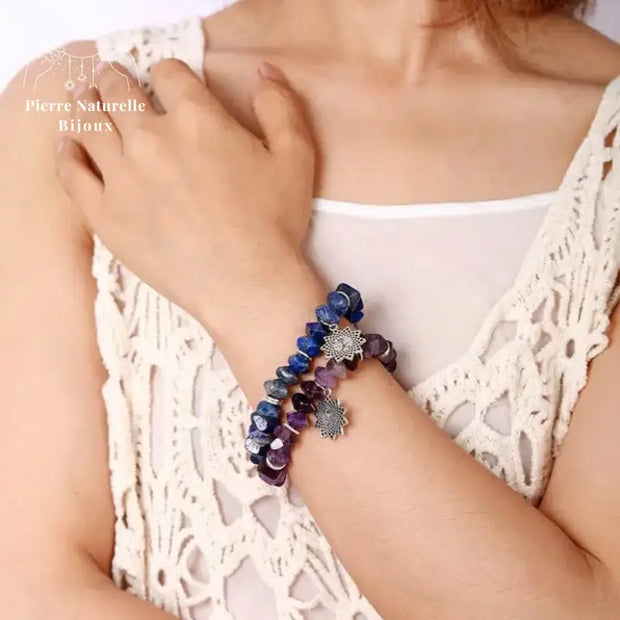 Bracelet "Astre" en Lapis-lazuli | Bracelets | pierre naturelle bijoux