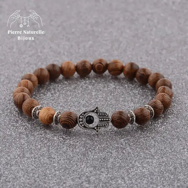 Bracelet main de Fatma / Bouddha en Bois de bodhi | Bracelets | pierre naturelle bijoux