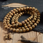 Bracelet mala 108 perles en Bois de santal | Bracelets | pierre naturelle bijoux