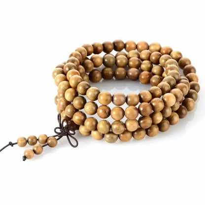 Bracelet mala 108 perles en Bois de santal | Bracelets | pierre naturelle bijoux