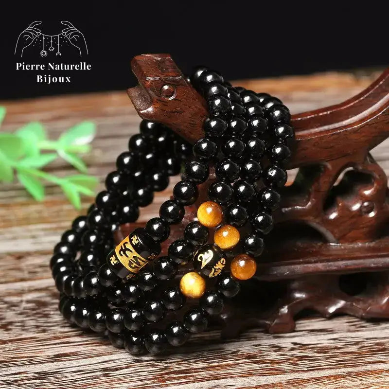 Bracelet mala 108 perles en Onyx | Bracelets | pierre naturelle bijoux