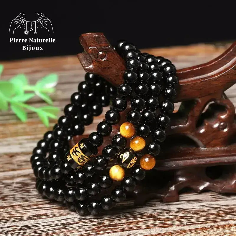 Bracelet mala 108 perles en Onyx | Bracelets | pierre naturelle bijoux
