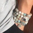 Bracelet mala "Protection" en Amazonite avec charm | Bracelets | pierre naturelle bijoux