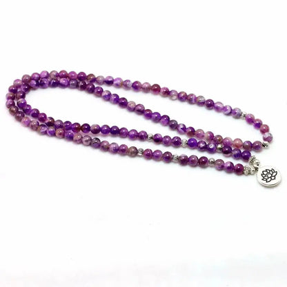 Bracelet mala "Libération" en Améthyste avec charm | Bracelets | pierre naturelle bijoux
