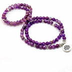 Bracelet mala "Libération" en Améthyste avec charm | Bracelets | pierre naturelle bijoux