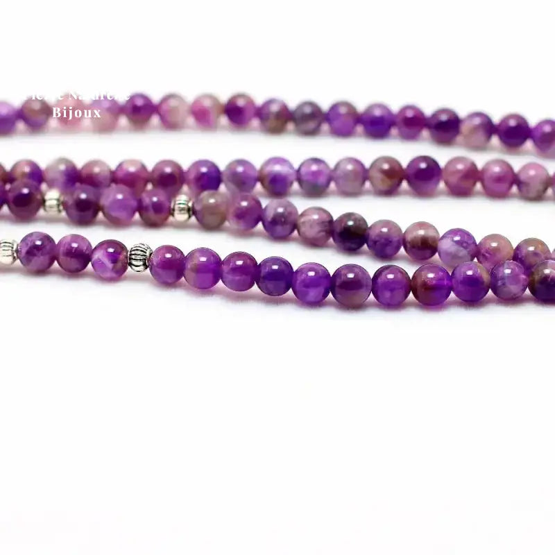 Bracelet mala "Libération" en Améthyste avec charm | Bracelets | pierre naturelle bijoux