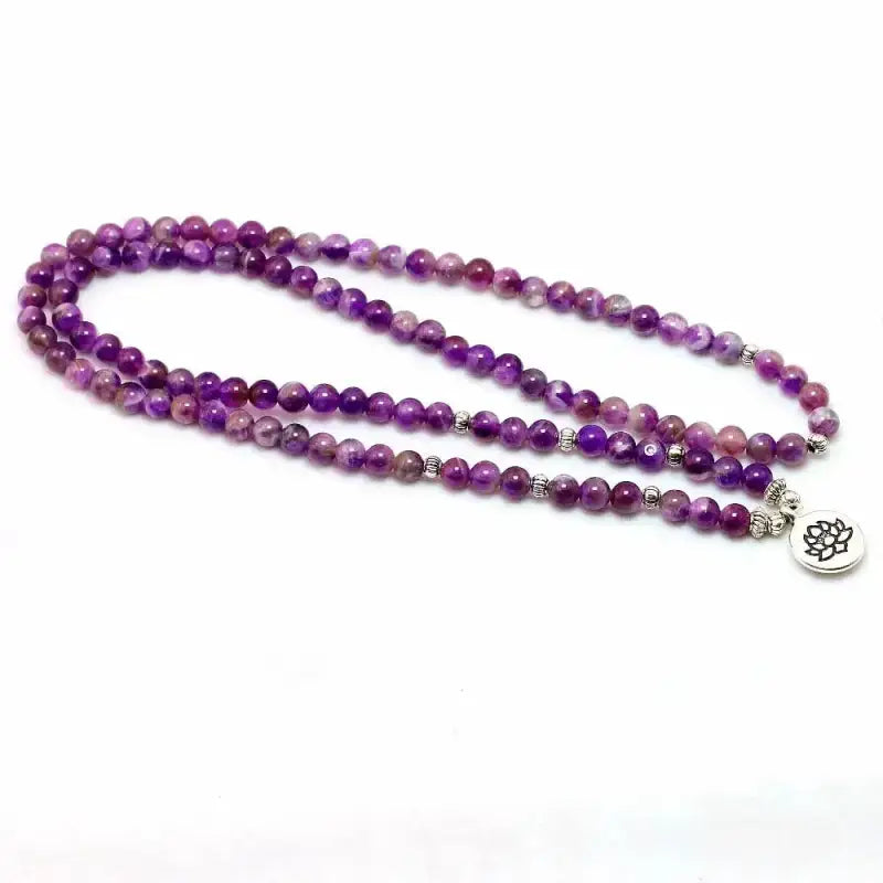 Bracelet mala "Libération" en Améthyste avec charm | Bracelets | pierre naturelle bijoux