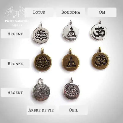 Bracelet mala en Apatite avec charm | Bracelets | pierre naturelle bijoux
