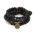 Bracelet mala avec charm en Pierre de lave | Bracelets | pierre naturelle bijoux