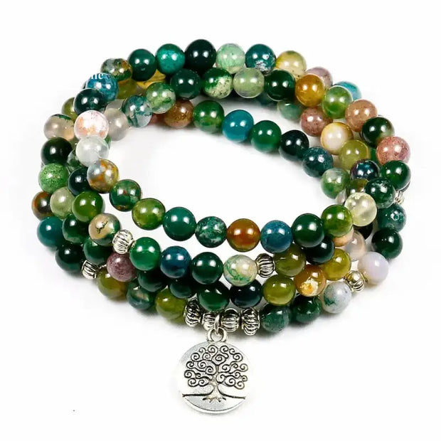 Bracelet mala "Prière" avec charm arbre de vie