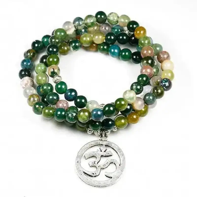 Bracelet mala "Prière" avec charm big om