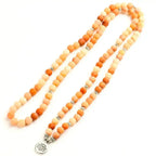 Bracelet mala en Aventurine pêche avec charm | Bracelets | pierre naturelle bijoux
