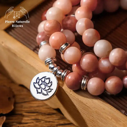 Bracelet mala en Aventurine rose | Bracelets | pierre naturelle bijoux