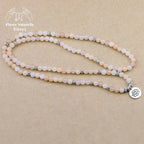 Bracelet mala "Lotus" en Aventurine rose avec charm | Bracelets | pierre naturelle bijoux
