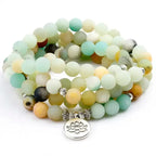 Bracelet mala "Apaisement" en Amazonite avec charm | Bracelets | pierre naturelle bijoux