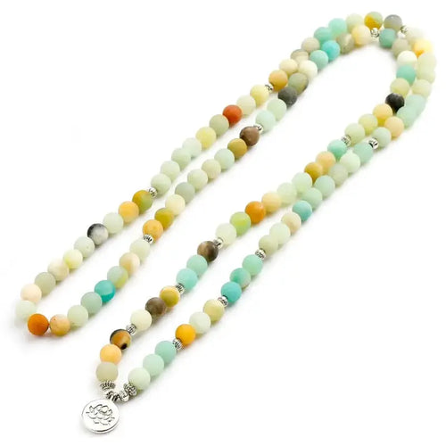 Bracelet mala "Apaisement" en Amazonite avec charm | Bracelets | pierre naturelle bijoux