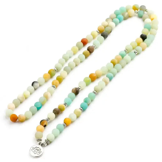 Bracelet mala "Apaisement" en Amazonite avec charm | Bracelets | pierre naturelle bijoux