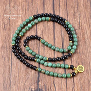 Bracelet mala en Onyx et Turquoise africaine | Bracelets | pierre naturelle bijoux