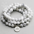 Bracelet mala "Cohérence" en Howlite avec charm | Bracelets | pierre naturelle bijoux