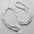 Bracelet mala "Cohérence" en Howlite avec charm | Bracelets | pierre naturelle bijoux