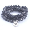 Bracelet mala en Labradorite avec om