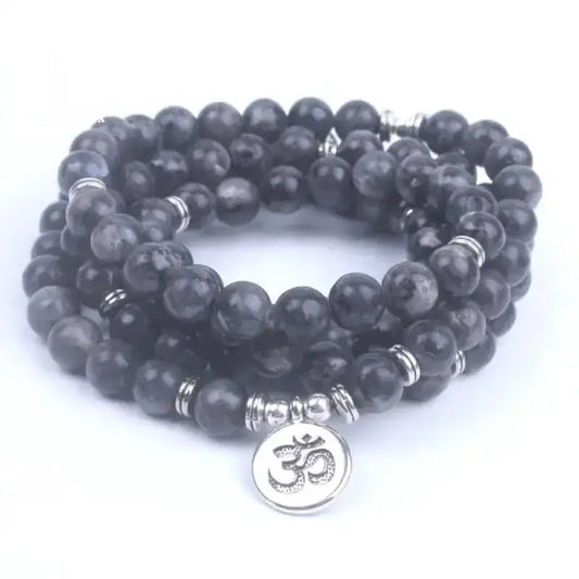 Bracelet mala en Labradorite avec om
