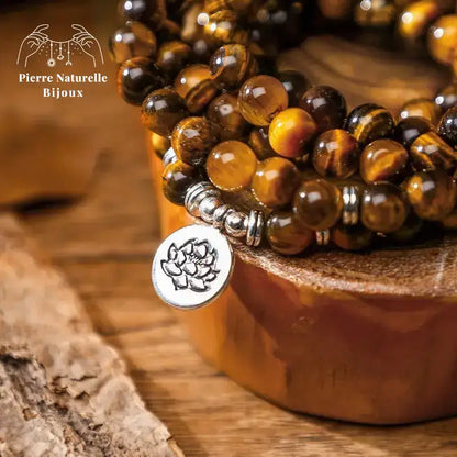Bracelet mala en il de tigre | Bracelets | pierre naturelle bijoux
