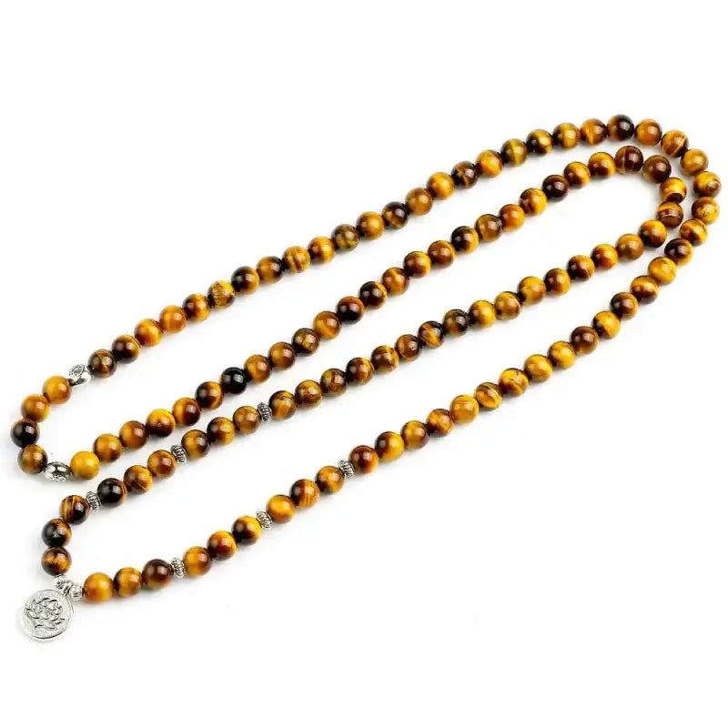 Bracelet mala œil de tigre avec charm | Bracelets | pierre naturelle bijoux